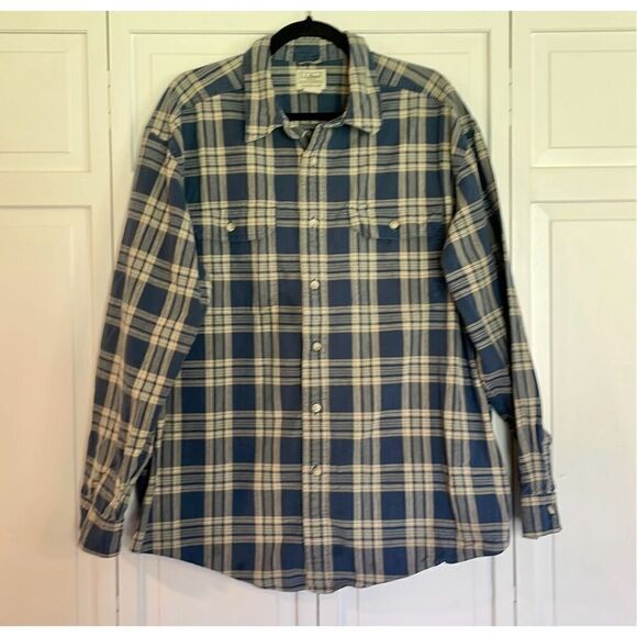 L.L. Bean blue plaid traditional fit checkered button down XL - Picture 11 of 11